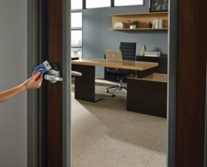 Image #2: Wireless lock allowing access to an office.